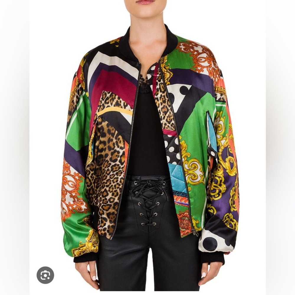 The Kooples - Mixed-Print Silk Bomber Jacket